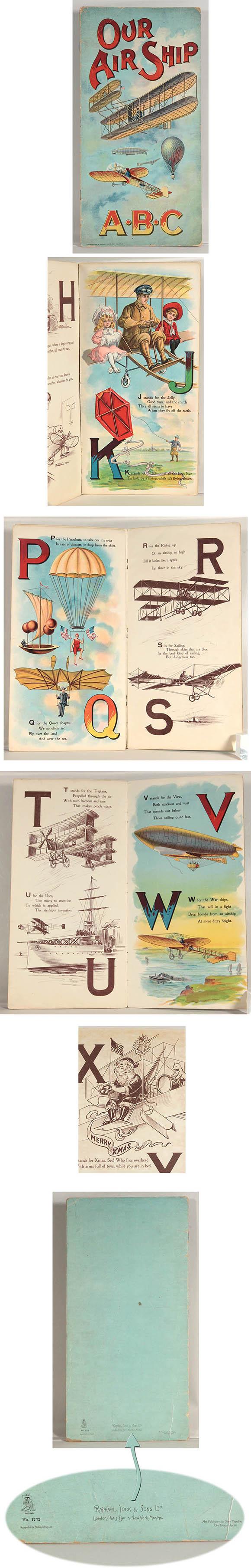 1912 Raphael Tuck & Sons, Our Air Ship, AÂ°BÂ°C 16pg. Alphabet Book